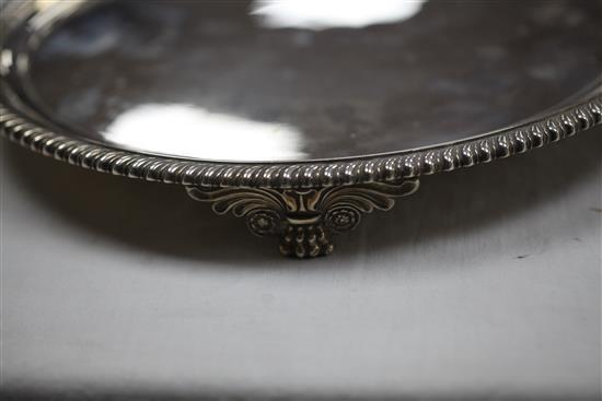 A George IV silver circular salver by John Mewburn, 26.5 oz.